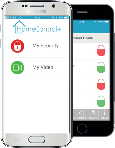 Intruder alarm with app
